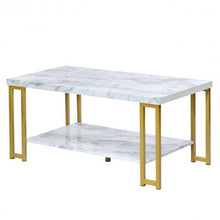 Load image into Gallery viewer, Modern Coffee Table Faux Marble Top Accent Cocktail Table
