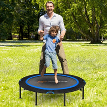 Load image into Gallery viewer, 47&quot; Folding Trampoline Fitness Exercise Rebound with Safety Pad Kids and Adults-Blue
