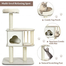 Load image into Gallery viewer, 46 Inch Wooden Cat Activity Tree with Platform and Cushionsfor for Cats and Kittens
