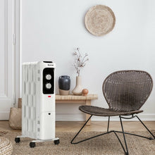 Load image into Gallery viewer, 1500W Oil Filled Portable Radiator Space Heater with Adjustable Thermostat-White
