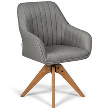 Load image into Gallery viewer, Fabric Swivel Accent Chair with Beech Wood Legs
