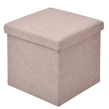 Load image into Gallery viewer, Folding Storage Square Footrest Ottoman-Beige
