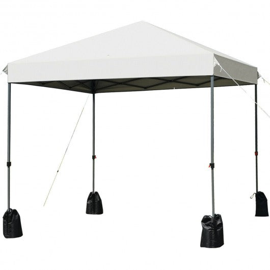 8?x8' Outdoor Pop up Canopy Tent  w/Roller Bag-White