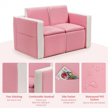 Load image into Gallery viewer, Multi-functional Kids Sofa Table Chair Set-Pink
