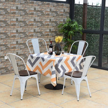Load image into Gallery viewer, 4 pcs Tolix Style Metal Dining Side Chair Stackable Wood Seat-White
