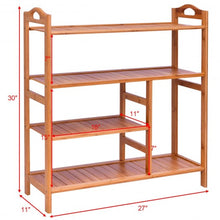 Load image into Gallery viewer, 4 Tiers Multifunction Bamboo Storage Shoe Rack
