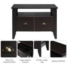 Load image into Gallery viewer, Multi-function Retro Coffee Cabinet Table with 2 Drawers
