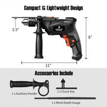 Load image into Gallery viewer, 1/2&quot; Electric Corded Impact Hammer Drill Variable Speed
