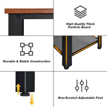 Load image into Gallery viewer, Metal Frame Wood  Console Sofa Table with Storage Shelf-Brown
