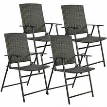 Load image into Gallery viewer, Set of 4 Rattan Folding Chair

