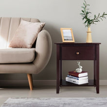 Load image into Gallery viewer, Nightstand with Drawer and Storage Shelf for Bedroom Living Room-Espresso
