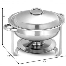 Load image into Gallery viewer, 2-Pack Full Size Tray 5 Quart Stainless Steel Round Chafing Dish
