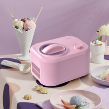 Load image into Gallery viewer, 1.1 QT Ice Cream Maker Automatic Frozen Dessert Machine with Spoon-Pink
