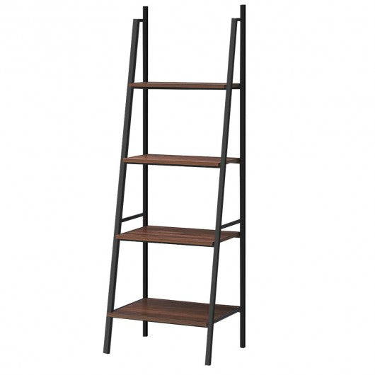4 Tier Bookcase Metal Frame Bookshelf Storage Plant Stand