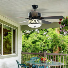 Load image into Gallery viewer, 52&quot; Ceiling Fan with Light Reversible Blade and Adjustable Speed-Black
