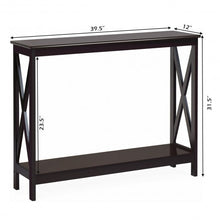 Load image into Gallery viewer, 2-Tier Console X-Design Sofa Side Accent Table-Espresso
