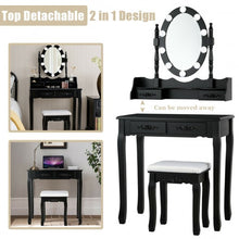 Load image into Gallery viewer, 4 Drawers Vanity Table Dressing Table with Touch Switch-Black
