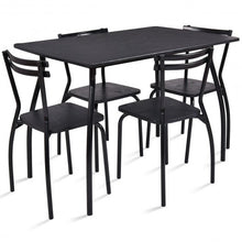 Load image into Gallery viewer, 5 Pcs Dining Table Set with 4 Chairs - Black

