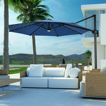 Load image into Gallery viewer, 10 Ft Patio Offset Cantilever Umbrella with Solar Lights-Blue
