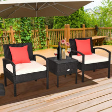 Load image into Gallery viewer, 3 pcs Outdoor Patio Rattan Furniture Set with Cushion
