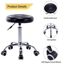 Load image into Gallery viewer, Adjustable Hydraulic Salon Rolling Swivel Stool-Black
