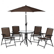 Load image into Gallery viewer, 4 pcs Folding Sling Chairs with Steel Armrest and Adjustable Back
