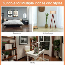 Load image into Gallery viewer, Modern Wood Tripod Floor Lamp with Foot Switch

