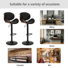 Load image into Gallery viewer, Set of 2 Bentwood Mid-Century Adjustable Swivel Barstool
