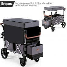 Load image into Gallery viewer, 2 Passenger Push Pull Stroller with Adjustable Handle Bar
