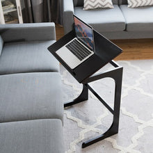 Load image into Gallery viewer, Adjustable C-Shape Couch End Table wth Tilting Top-Brown
