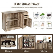 Load image into Gallery viewer, Buffet Storage Cabinet  Kitchen Sideboard with 2 Drawers-Natural
