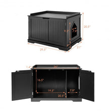 Load image into Gallery viewer, Cat Litter Box Wooden Enclosure Pet House Sidetable Washroom-Black
