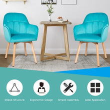Load image into Gallery viewer, Set of 2 Mid-Back Accent Leisure Armchairs-Blue
