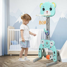 Load image into Gallery viewer, Adjustable Kids 3-in-1 Basketball Hoop Set Stand with Balls
