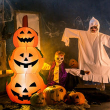 Load image into Gallery viewer, 5 Ft Halloween Inflatable 3-Pumpkin Stack Ghost
