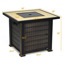 Load image into Gallery viewer, 30&quot; Square Outdoor Fireplace Propane Gas Fire Pit  Table-Golden
