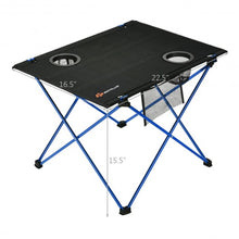 Load image into Gallery viewer, Foldable Camping Picnic Table with Cup Holders-Blue
