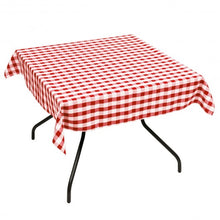 Load image into Gallery viewer, 10 Pcs 52&quot; x 52&quot; Square Polyester Plaid Dinner Tablecloth-Red
