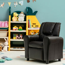 Load image into Gallery viewer, Children PU Leather Recliner Chair with Front Footrest-Brown
