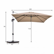 Load image into Gallery viewer, 10 Ft 360 Degree Tilt Aluminum Square Patio Offset Cantilever Umbrella-Tan
