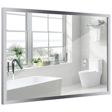 Load image into Gallery viewer, Stainless Steel Frame Floating Glass Rectangular Wall Mirror-36&quot;
