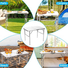 Load image into Gallery viewer, Adjustable Portable Aluminum Patio Folding Camping Table for Outdoor and Indoor
