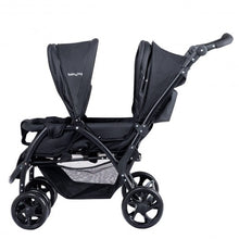 Load image into Gallery viewer, Foldable Lightweight Front Back Seats Double Baby Stroller-Black
