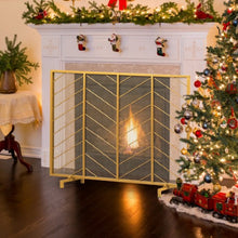 Load image into Gallery viewer, 39&quot;x31&quot; Single Panel Fireplace Screen Spark Guard Fence
