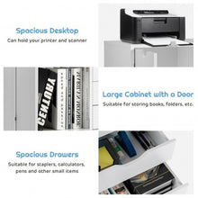 Load image into Gallery viewer, 5-Drawer Dresser Chest Mobile Storage Cabinet with Door-White
