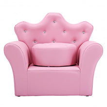 Load image into Gallery viewer, Pink Kids Sofa Armrest Couch with Ottoman
