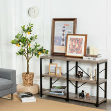 Load image into Gallery viewer, 3 Tier 47&quot; Console Metal Frame Sofa Table-Oak
