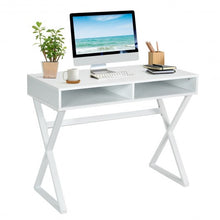 Load image into Gallery viewer, Modern Computer Desk Makeup Vanity Table with 2 Storage Compartments

