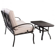 Load image into Gallery viewer, 2 pcs Patio Outdoor Cushioned Coffee Table Seat-Beige
