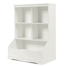 Load image into Gallery viewer, 3-Tier Children&#39;s Multi-Functional Bookcase Toy Storage Bin Floor Cabinet-White
